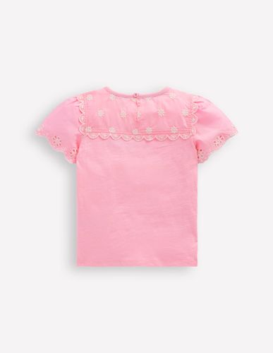 T-Shirt mit Lochstickerei an den Ärmeln-Vintage-Mauve - Boden - Modalova