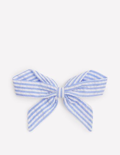 Nœud à cheveux rayé-Coutil bleu - Boden - Modalova