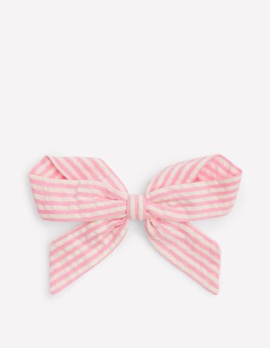 Nœud à cheveux rayé-Coutil rose - Boden - Modalova