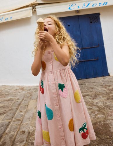 Robe Remy boutonnée-Rose craie, fruits en bouclé - Boden - Modalova
