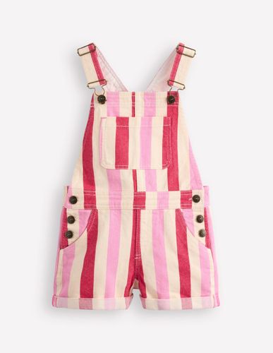 Salopette courte à poche en cœur-Rayé rose et rouge - Boden - Modalova