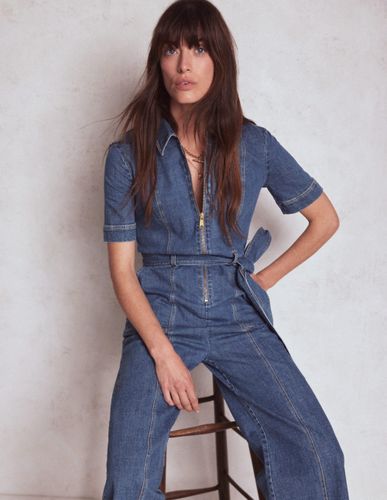 Combinaison en jean zippée-Vintage moyen - Boden - Modalova