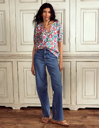 Top Brooke en lin-Ivoire, motif Garden Vine - Boden - Modalova