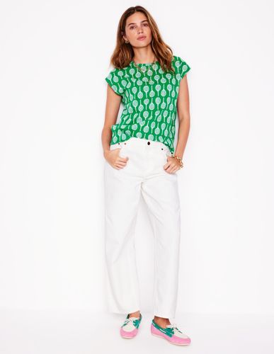 T-shirt flammé imprimé-Émeraude profond, motif Tennis - Boden - Modalova