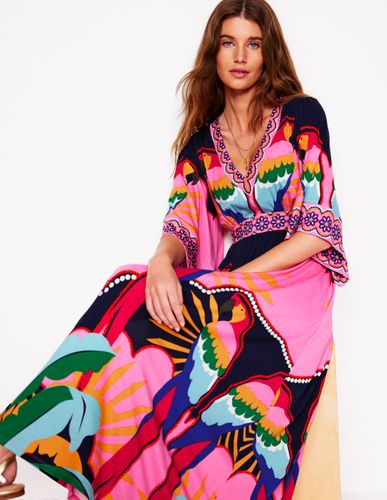 Robe longue façon kimono Maya en jersey-Multi, motif Paradise Parrot - Boden - Modalova