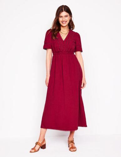 Robe double-étoffe à détails-Rouge grenat - Boden - Modalova