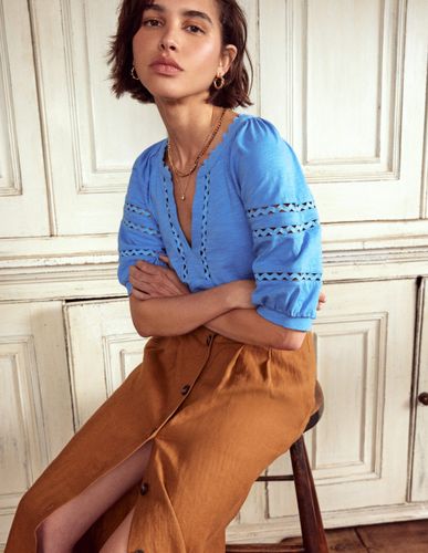 Top Maisy à détails zigzag-Bleu Océan - Boden - Modalova