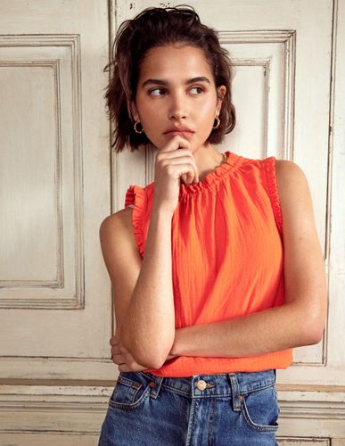 Top à volants Sophie double-étoffe-Orange glaïeul - Boden - Modalova