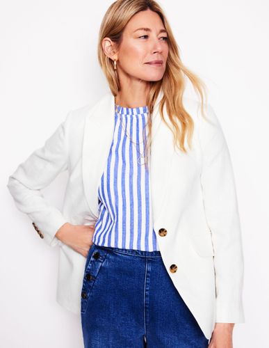 Blazer Stamford en lin-Blanc - Boden - Modalova