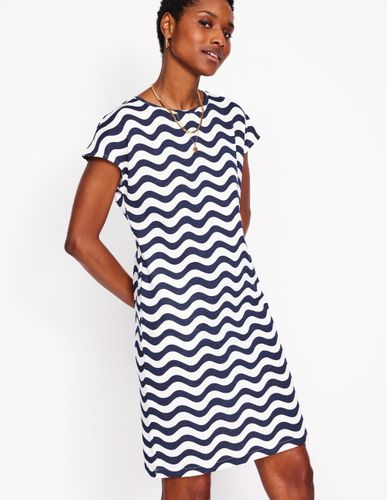 Robe T-shirt Leah en jersey-Bleu marine foncé, motif Mono Wave - Boden - Modalova
