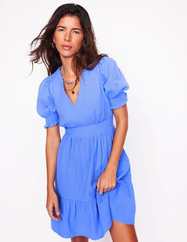 Robe courte Anna double-étoffe-Bleu Océan - Boden - Modalova