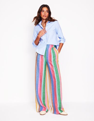 Pantalon Dulwich en lin-Rayé arc-en-ciel vif - Boden - Modalova