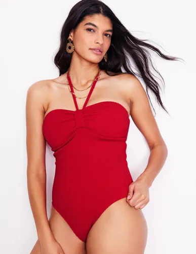 Maillot de bain à texture froissée-Rouge tulipe - Boden - Modalova