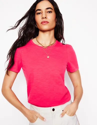 T-shirt en coton à manches bouffantes- camélia - Boden - Modalova