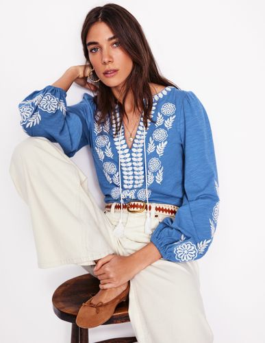 Top brodé Nia-Rivière bleue - Boden - Modalova