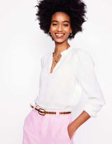 Top Grace en lin-Blanc - Boden - Modalova