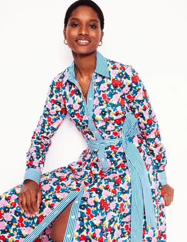 Robe-chemise midi Amy en coton-Multi, motif Painterly Meadow - Boden - Modalova