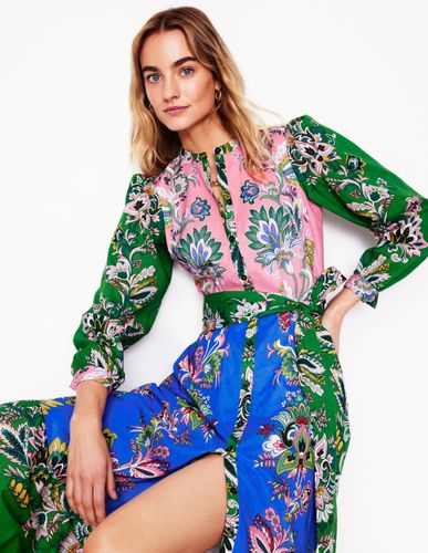 Robe-chemise Mia à volants-Multi, motif Botanica Terrace - Boden - Modalova