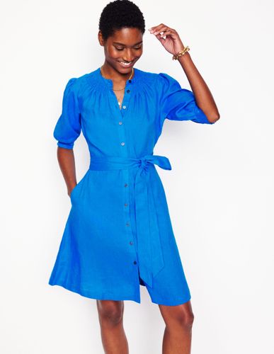 Robe courte Ada en lin-Bleu céruléen - Boden - Modalova