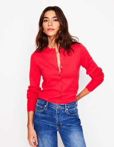 Gilet Imi festonné-Rouge tarte aux fraises - Boden - Modalova