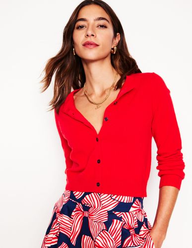 Cardigan court Eva en cachemire- coquelicot - Boden - Modalova