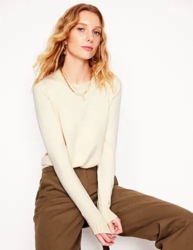 Pull col rond Emilia en coton-Ivoire chaud - Boden - Modalova