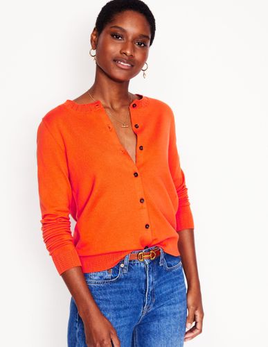 Gilet col rond Emilia en coton- mandarine - Boden - Modalova