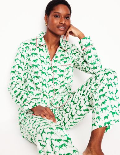 Haut de pyjama en satinette de coton-Ivoire, Janet et ses amis - Boden - Modalova