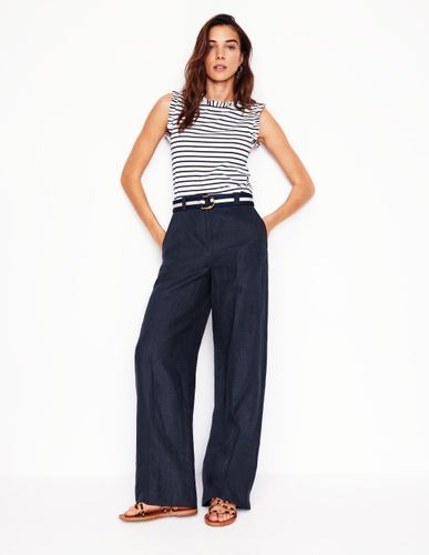 Pantalon Westbourne en lin- Marine - Boden - Modalova
