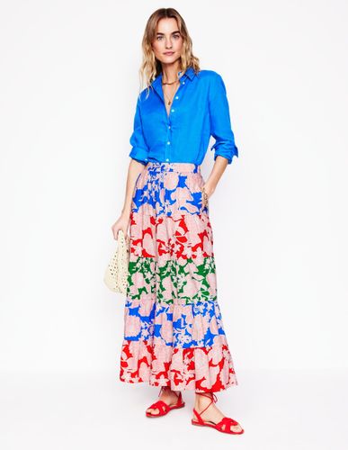 Jupe longue Nadia en popeline-Multi, motif Blossom Cascade - Boden - Modalova