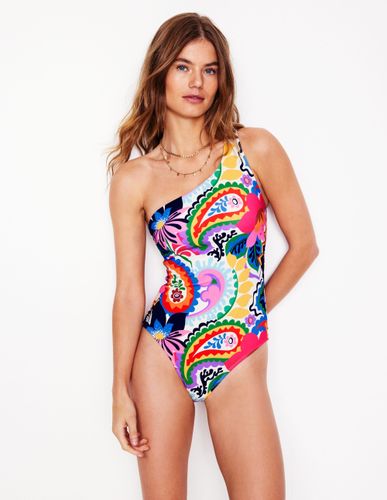 Maillot de bain asymétrique-Ivoire, motif Botanical Paisley - Boden - Modalova
