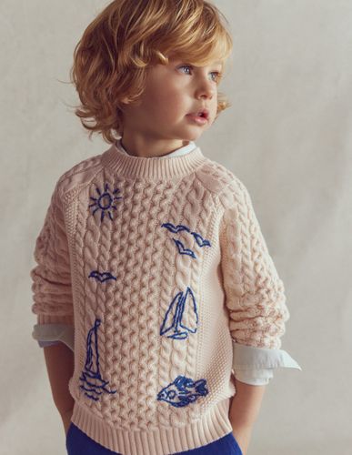 Garçons Pull brodé et torsadé en Taille 9-10 ans - Boden - Modalova