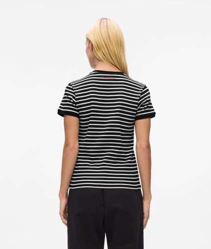 T-shirt Ikon À Rayures Côtelées, , -, Taille: Xs - Karl Lagerfeld - Modalova
