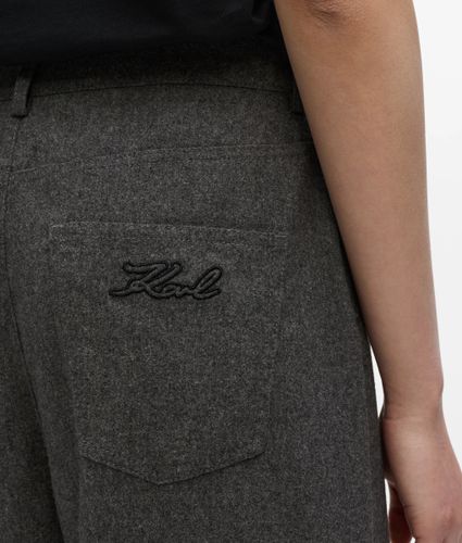 Pantalon Large En Flanelle, , , Taille: 38 - Karl Lagerfeld - Modalova