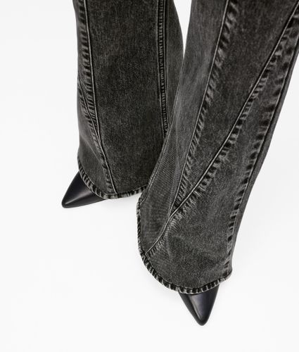 Jean Taille Haute Évasé Avec Coutures Apparentes, , Noir Délavé À La Pierre, Taille: 2430 - KL Jeans - Modalova