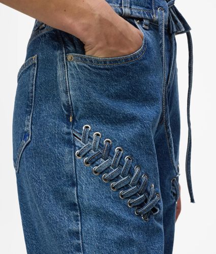 Jean Droit Taille Haute Avec Détail De Cravate, , , Taille: 2530 - KL Jeans - Modalova