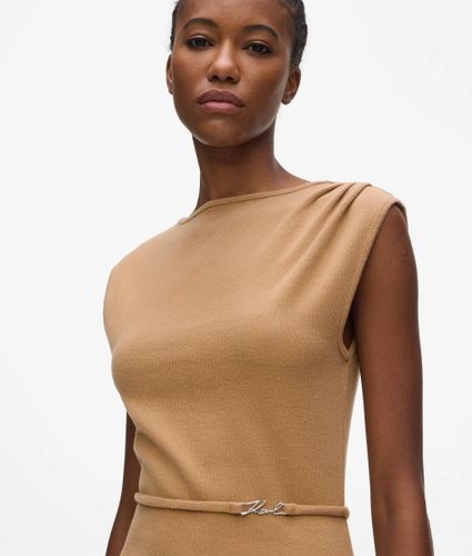 Robe En Jersey Sans Manches Ceinturée, , , Taille: S - Karl Lagerfeld - Modalova