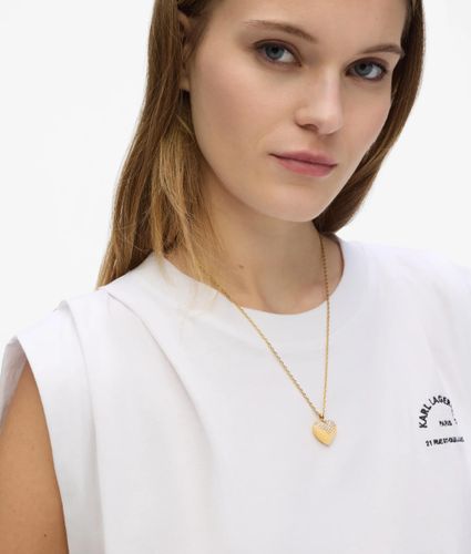 Collier Doré À Breloque En Forme De Cœur, , , Taille: One Size - Karl Lagerfeld - Modalova
