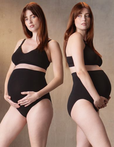 Lot de 2 Culotte maternité taille haute en bambou - Noir - Seraphine - Modalova