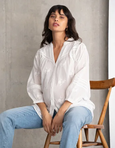 Cotton Broderie Maternity Blouse - Seraphine - Modalova