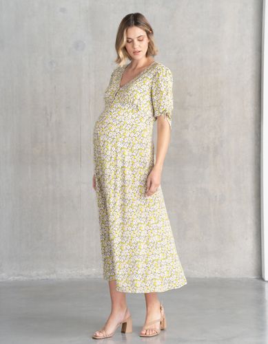 Bow Sleeve Maternity Midi Dress - Seraphine - Modalova