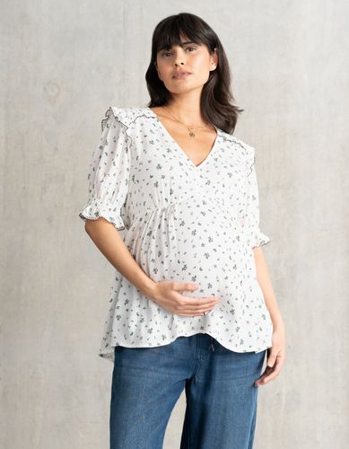 Shirred Plain Maternity Blouse - Seraphine - Modalova