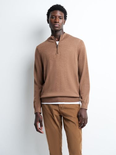 Pull col cheminée zip 100% laine mérinos - Devred - Modalova