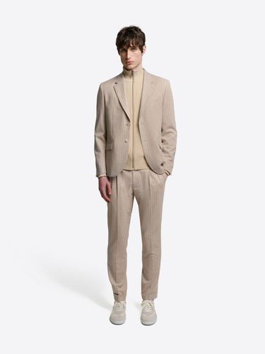 Pantalon de costume slim coton lin rayé - Devred - Modalova