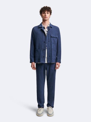 Chino en poly-viscose faux uni - Devred - Modalova