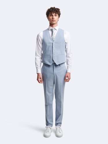 Gilet de costume en lin mélangé rayé - Devred - Modalova