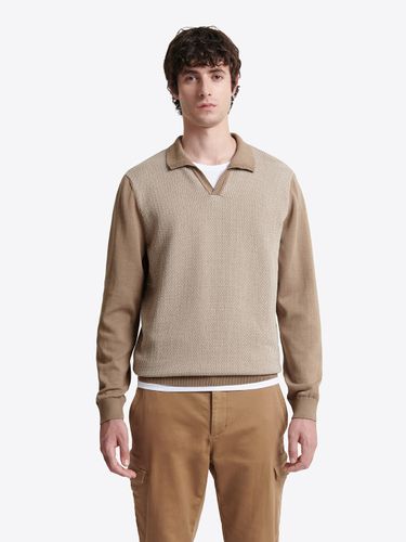 Pull col polo bicolore en coton - Devred - Modalova