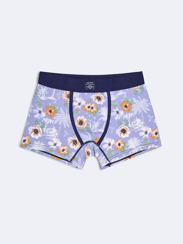 Boxer stretch en coton bio fleuri - Devred - Modalova