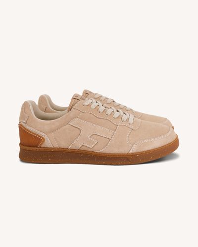 Baskets cuir suède beige clair - FAGUO - Modalova