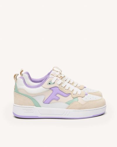 Baskets blanches & violet clair cuir - FAGUO - Modalova